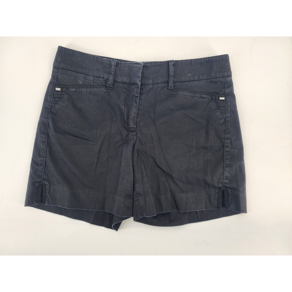 White House Black Market Womens Black Stretch Chino Shorts Size 00 Solid Summer